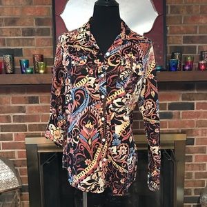 🍀Lucky Brand floral/paisley pattern button down🍀
